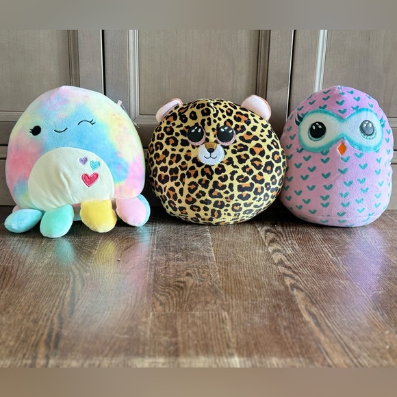 Livie the leopard squish mallow, Opal the octopus and Winks the owl - Picture 2 of 3
